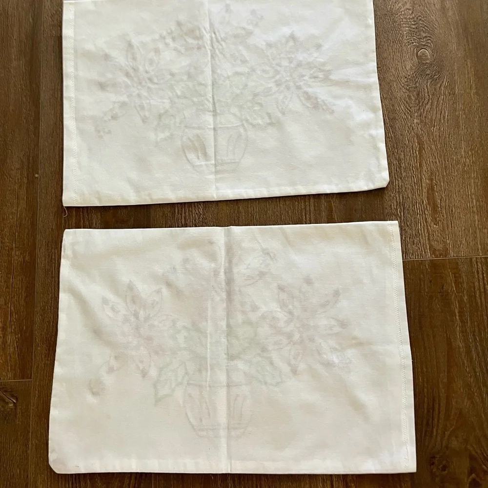 Festive Floral Embroidered Throw Pillows - Set of 2 18/25 Inches